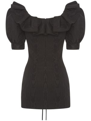Čipkované šnurovacie mini šaty Alessandra Rich čierna