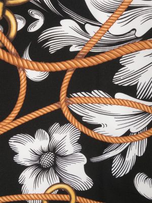 Květinový hedvábný šál Moschino černý