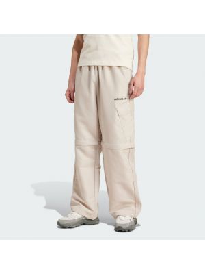 Pantalon de joggings fermeture éclair en coton en jersey Adidas beige