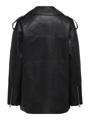 Usnjena jakna iz umetnega usnja Only črna
