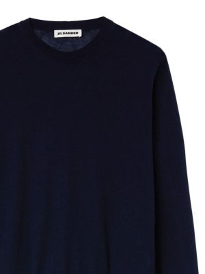 Kašmírový svetr s kulatým výstřihem Jil Sander modrý