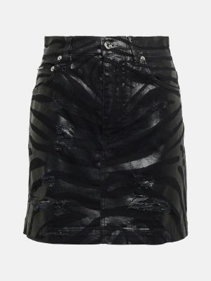 Džínová sukně s potiskem se zebřím vzorem Dolce&gabbana černé