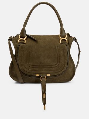 Кожени шопинг чанта Chloã© зелено