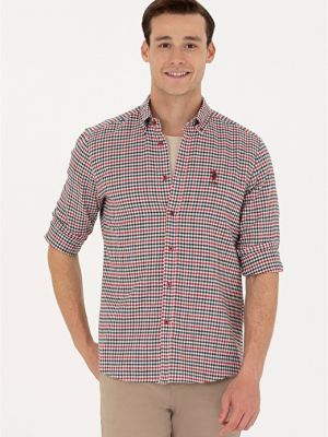 Рубашка на пуговицах с воротником на пуговицах U.s. Polo Assn. красная