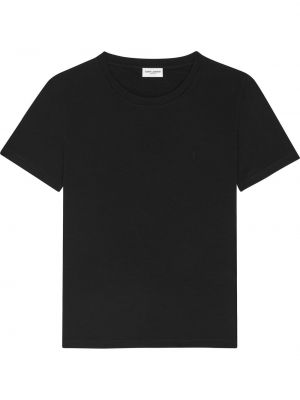 T-shirt en laine col rond Saint Laurent noir