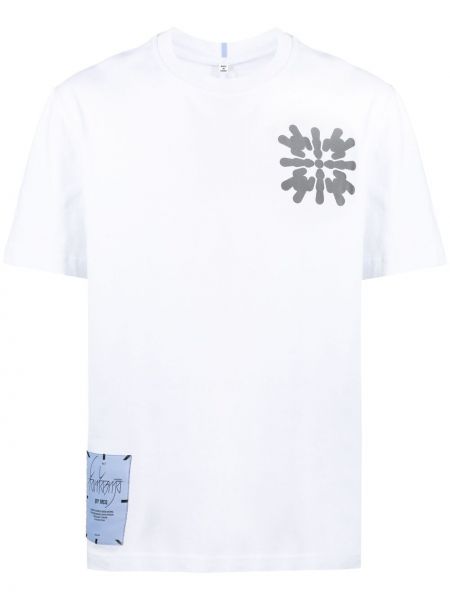Camiseta con estampado con estampado abstracto Mcq blanco