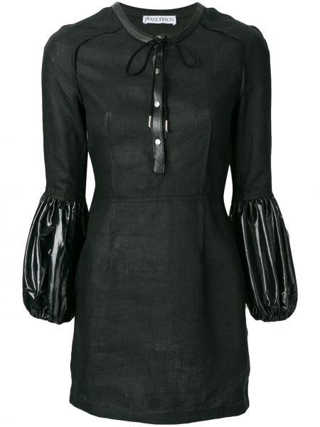 Mini obleka z puhastimi rokavi Jw Anderson črna