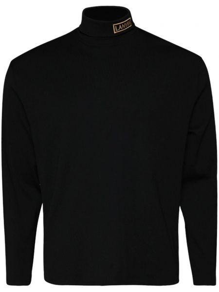 Памучен пуловер Lanvin черно