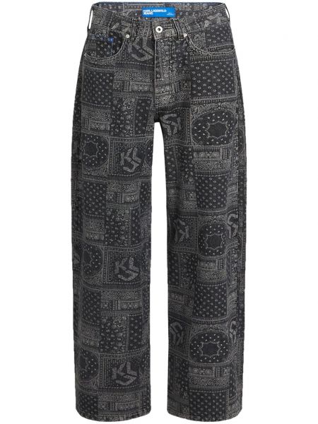 Painettu boyfriend-farkut Karl Lagerfeld Jeans musta