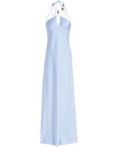 Сатиновое платье макси Wynn Hamlyn, синее