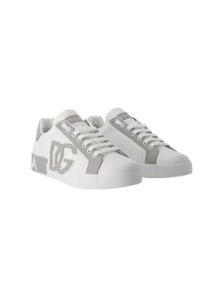 Sneakersy skórzane Dolce & Gabbana Pre-owned białe