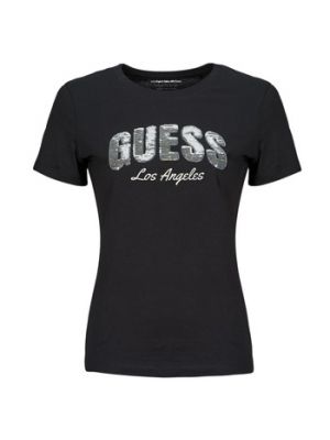 T-shirt con paillettes Guess nero
