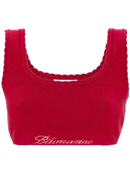 Jacquard strikket crop top Blumarine rød