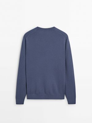 Длинный свитер Massimo Dutti синий