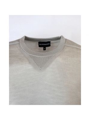 Sudadera con cuello redondo de lana de tela jersey de cuello redondo Emporio Armani gris