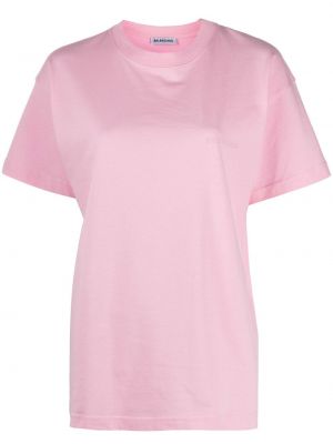 Koszulka z nadrukiem Balenciaga różowa