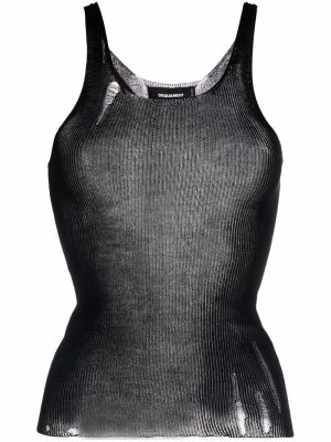 Tank top med tung vask Dsquared2 svart