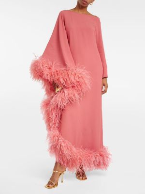 Dlouhé šaty z peří Taller Marmo růžové