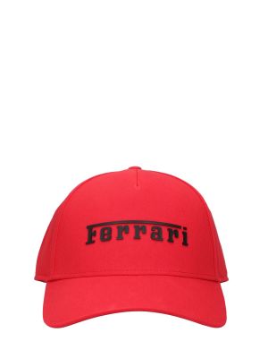 Bombažna kapa s šiltom Ferrari črna