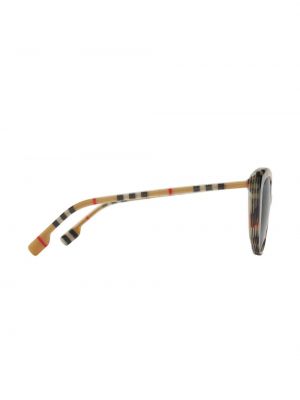 Okulary przeciwsłoneczne w kratkę oversize Burberry Eyewear beżowe