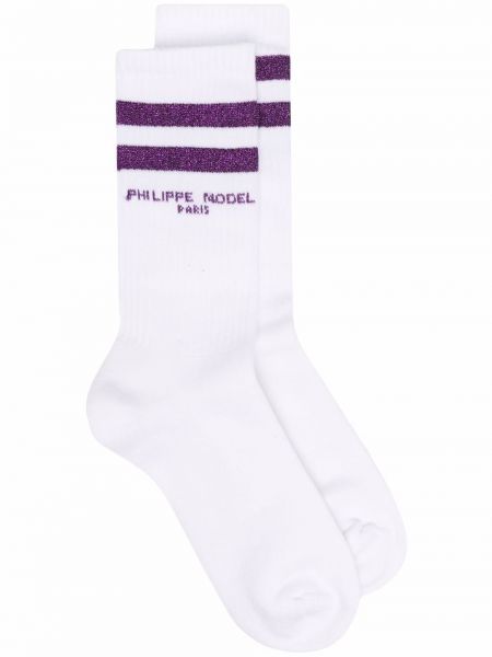 Κάλτσες με σχέδιο Philippe Model Paris λευκό