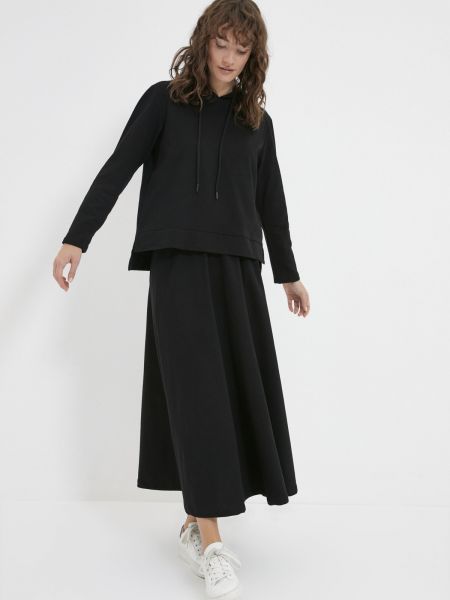 Pletena suknja s kapuljačom Trendyol crna