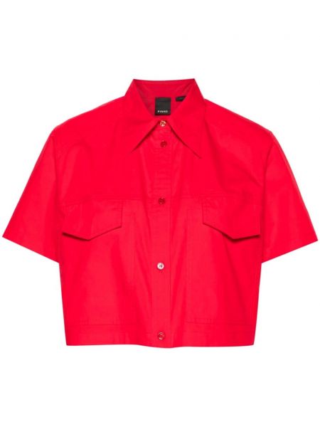 Chemise à boutons col boutonné Pinko rouge