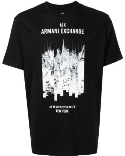 Trykt t-skjorte Armani Exchange svart