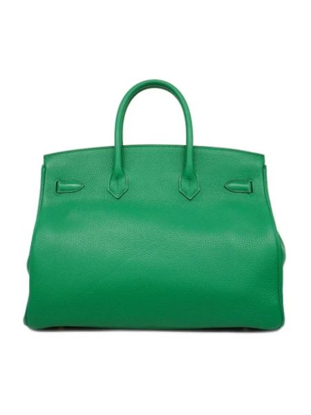 Shopperka skórzana Hermès Vintage zielona