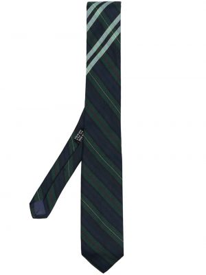Pruhovaná hodvábna kravata s potlačou Versace Pre-owned zelená