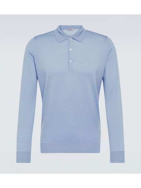 Polo en laine John Smedley bleu