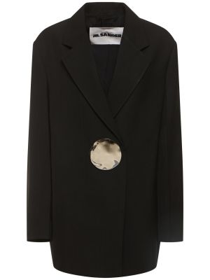 Svilena jakna iz viskoze Jil Sander črna