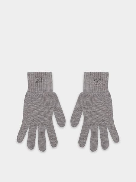 Серые перчатки Calvin Klein