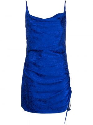 Φλοράλ μini φόρεμα ζακάρ P.a.r.o.s.h. μπλε