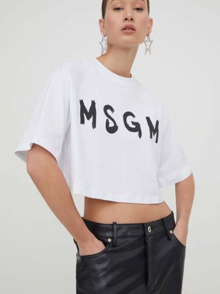 Хлопковая футболка Msgm белая