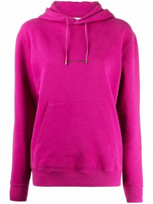 Kapučdžemperis ar apdruku Saint Laurent rozā