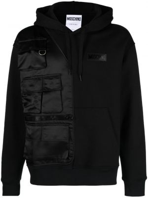 Asimetrična hoodie s kapuljačom Moschino crna