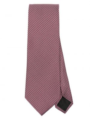 Žakárová hedvábná kravata Brioni fialová