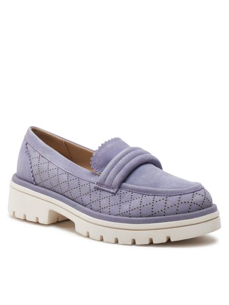 Nizki čevlji iz semiša Caprice vijolična