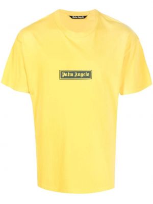 T-shirt con stampa Palm Angels giallo
