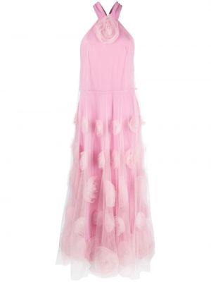 Gėlėtas vakarinė suknelė iš tiulio Viktor & Rolf rožinė