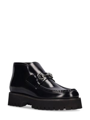Leder ankle boots Gucci schwarz