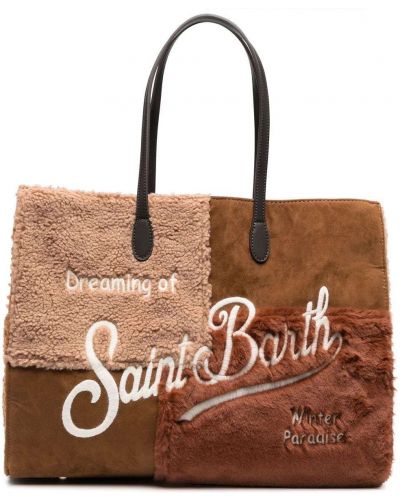 Τσάντα shopper Mc2 Saint Barth καφέ