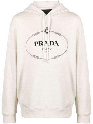 Kokvilnas kapučdžemperis ar apdruku Prada