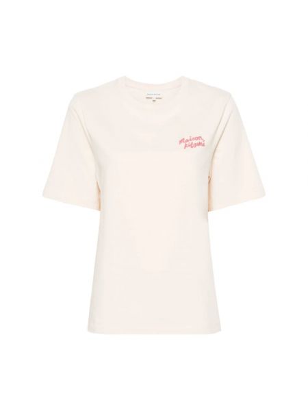 Koszulka bawełniana Maison Kitsune różowa