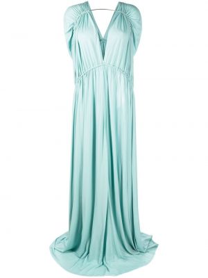 Платье с V-образным вырезом Lanvin, синее