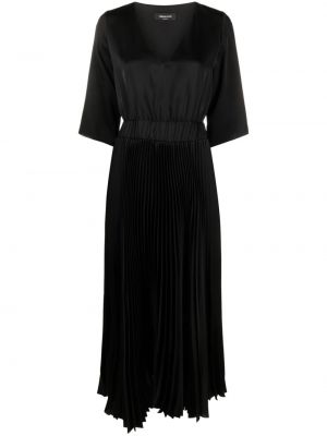 Plisované saténové midi šaty Fabiana Filippi černé