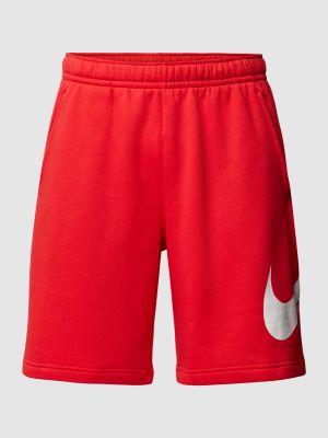 Dzianinowe szorty z nadrukiem Nike czerwone