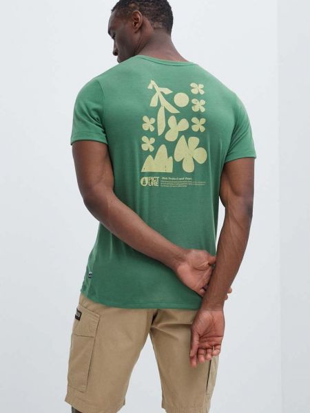 Koszulka z nadrukiem sportowa Picture zielona