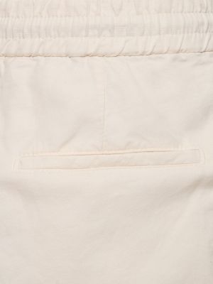 Bavlnené ľanové nohavice Brunello Cucinelli biela